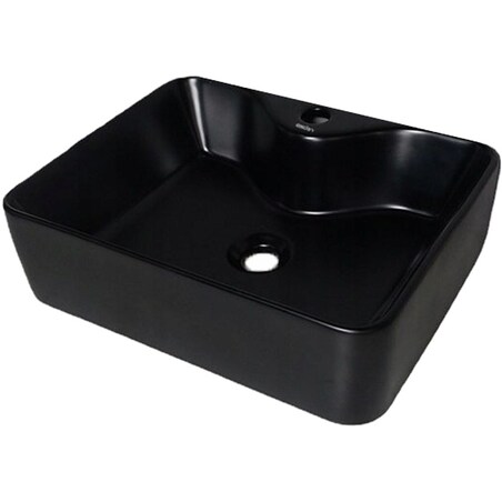Umywalka nablatowa ceramiczna czarna 48x38cm