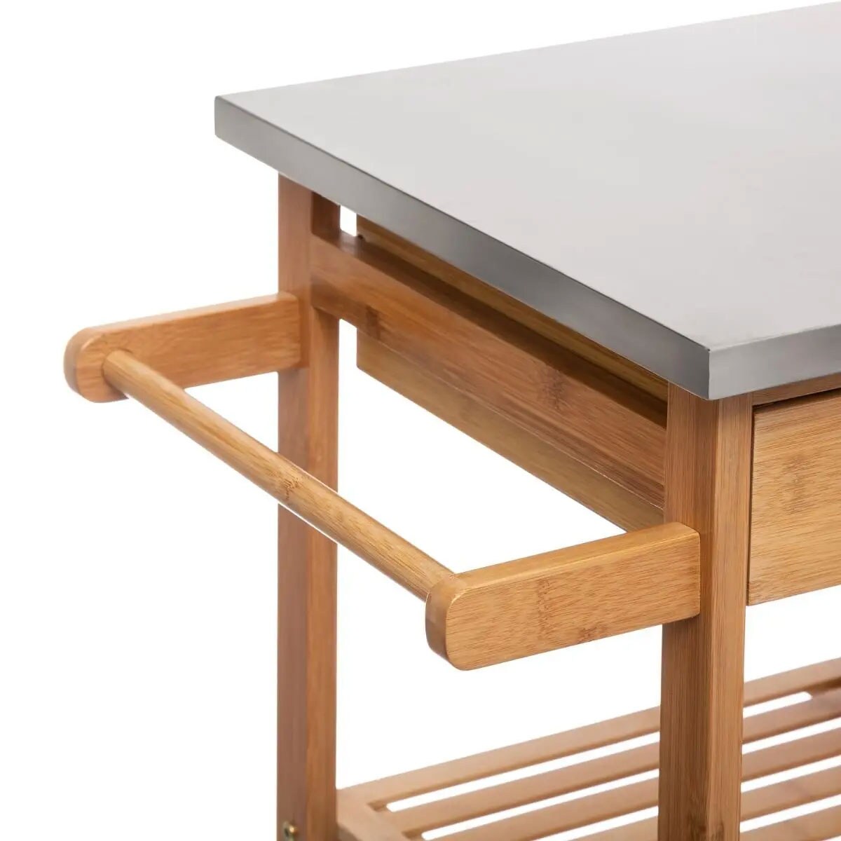 Wózek kuchenny na kółkach, bambusowy, 37 x 76 x 86 cm