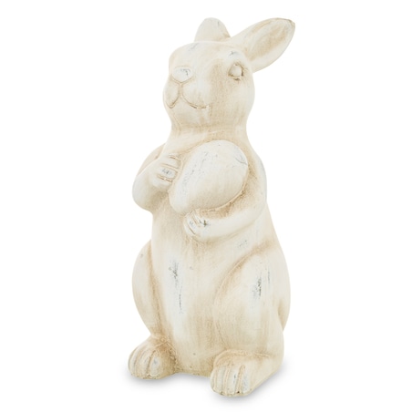 Dekoracja - ceramiczna figurka królika 30.5x13x16 cm z jajkiem