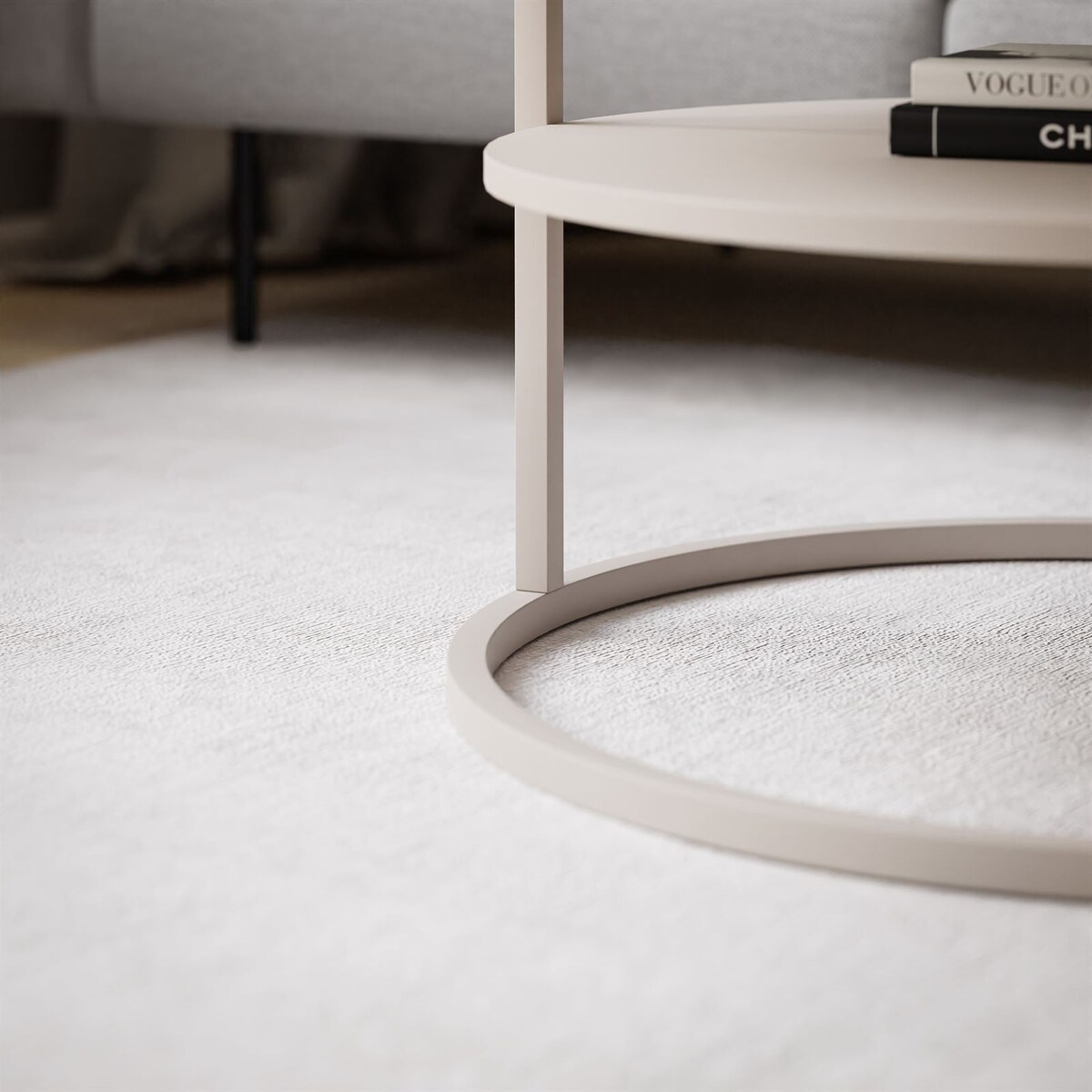 Stolik Kawowy CIRI SLIM z pólką kaszmir mat