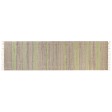 Dywan z juty 80 x 300 cm beżowo-zielony TALPUR