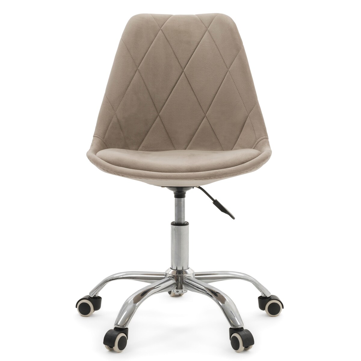 Krzesło do biurka DUBLIN WELUROWE OBROTOWE ciemnobeżowe