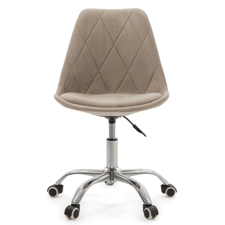 Krzesło do biurka DUBLIN WELUROWE OBROTOWE ciemnobeżowe