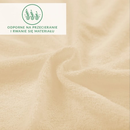 Prześcieradło z bawełny frotte z gumką 160x200 kolor jasny beż