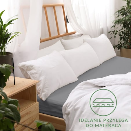 Prześcieradło jersey z gumką Jerry 140x200 cm grey