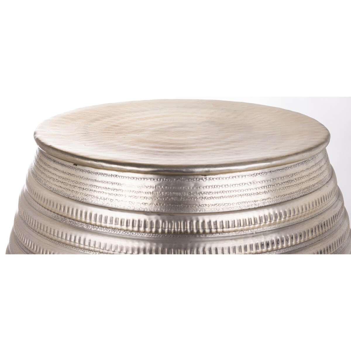 Stolik pomocniczy aluminiowy młotkowane srebro