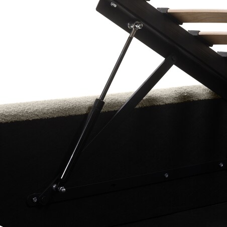 Łóżko 160x200 cm ze stelażem i pojemnikiem bouclé beżowe