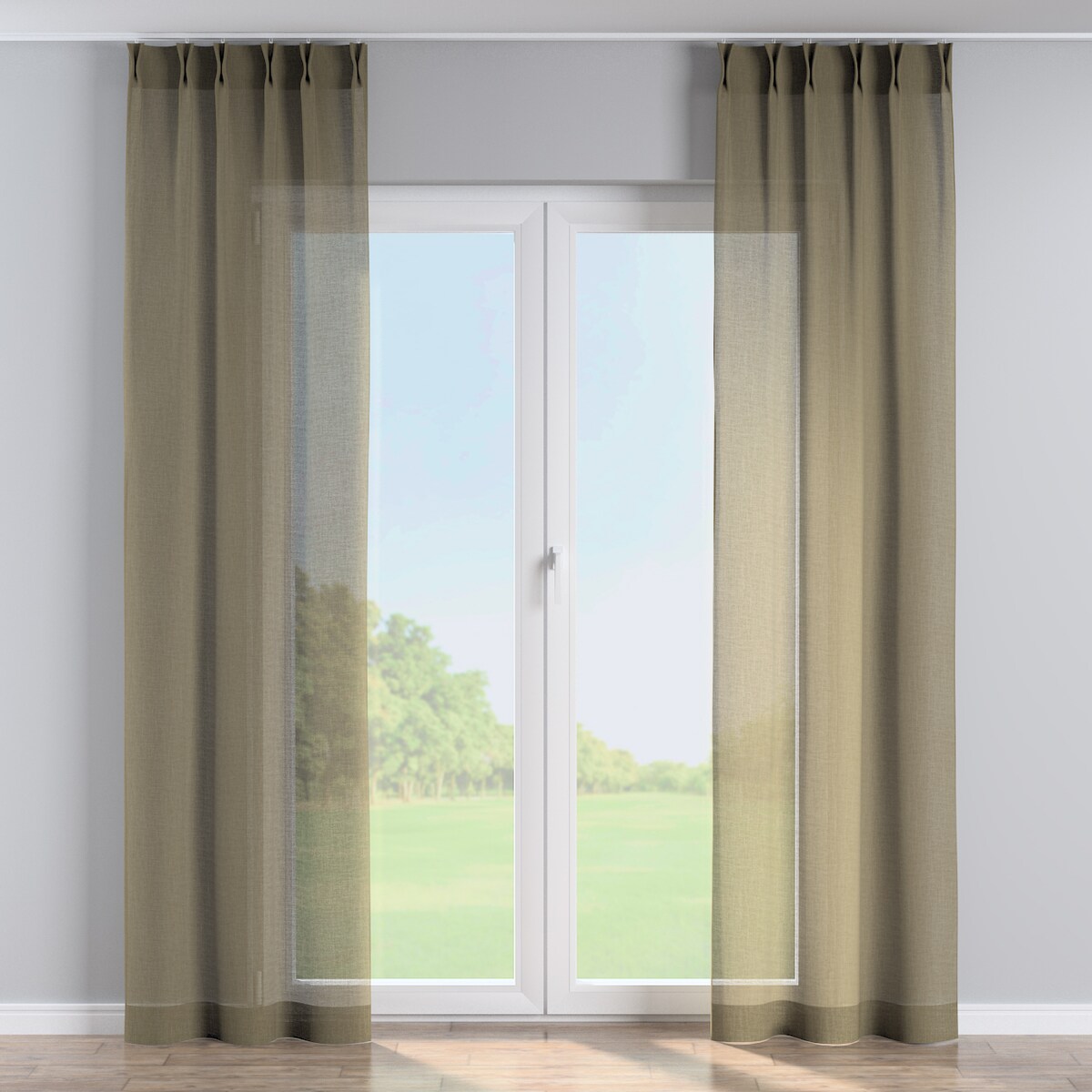 Zasłona na haczykach flex podwójnych 130x245 khaki