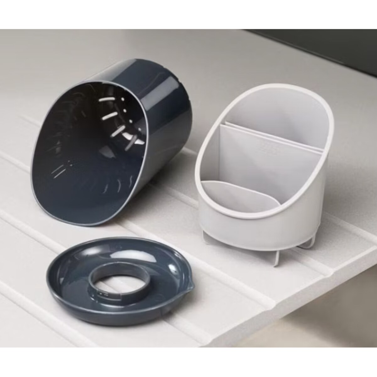 Ociekacz na sztućce szary Dock, 18.5 cm, Joseph Joseph