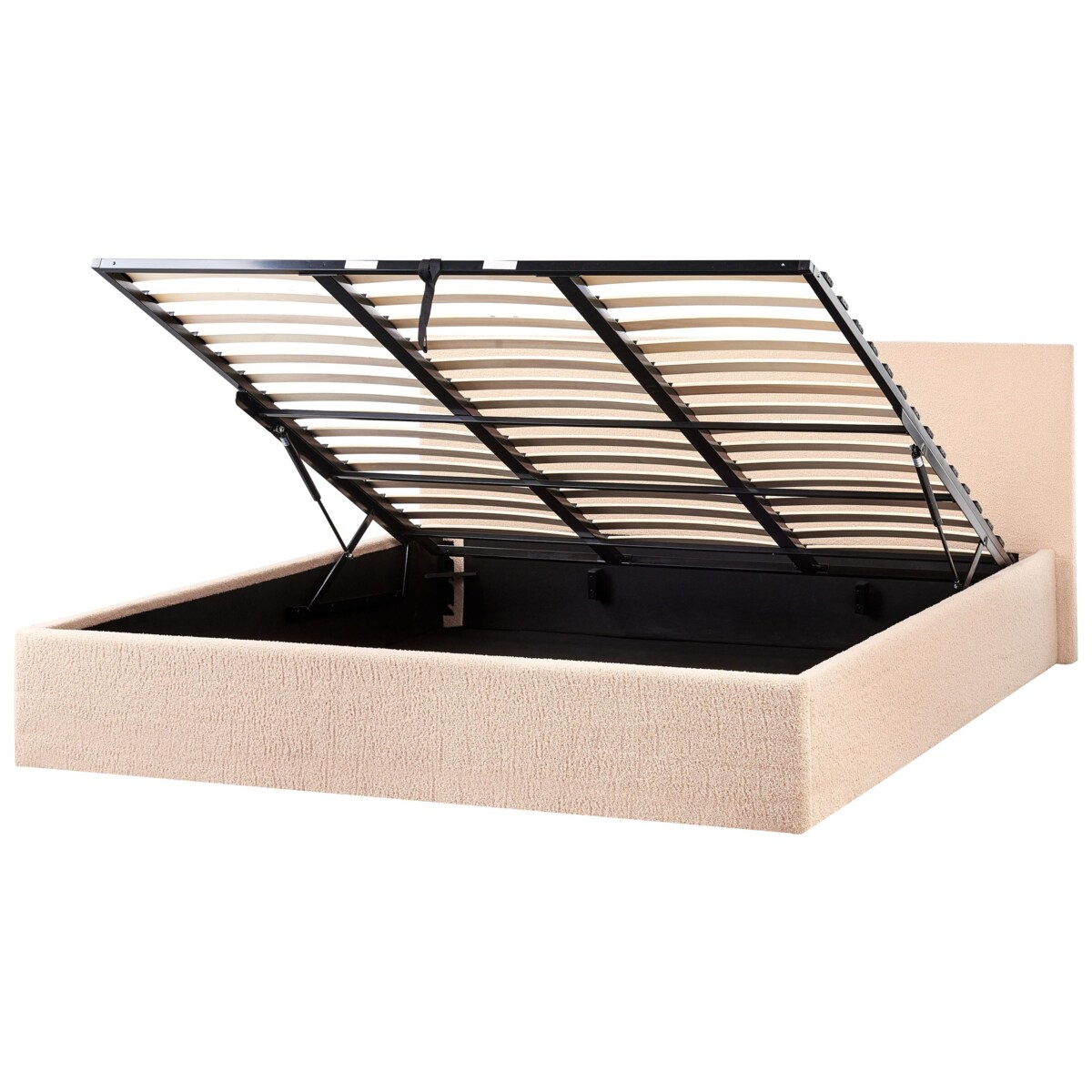 Łóżko z pojemnikiem Boucle ORBEY 180 x 200 cm Beżowy
