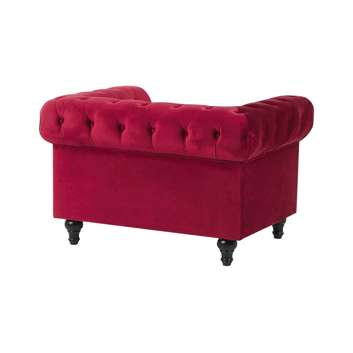 Fotel welurowy czerwony CHESTERFIELD