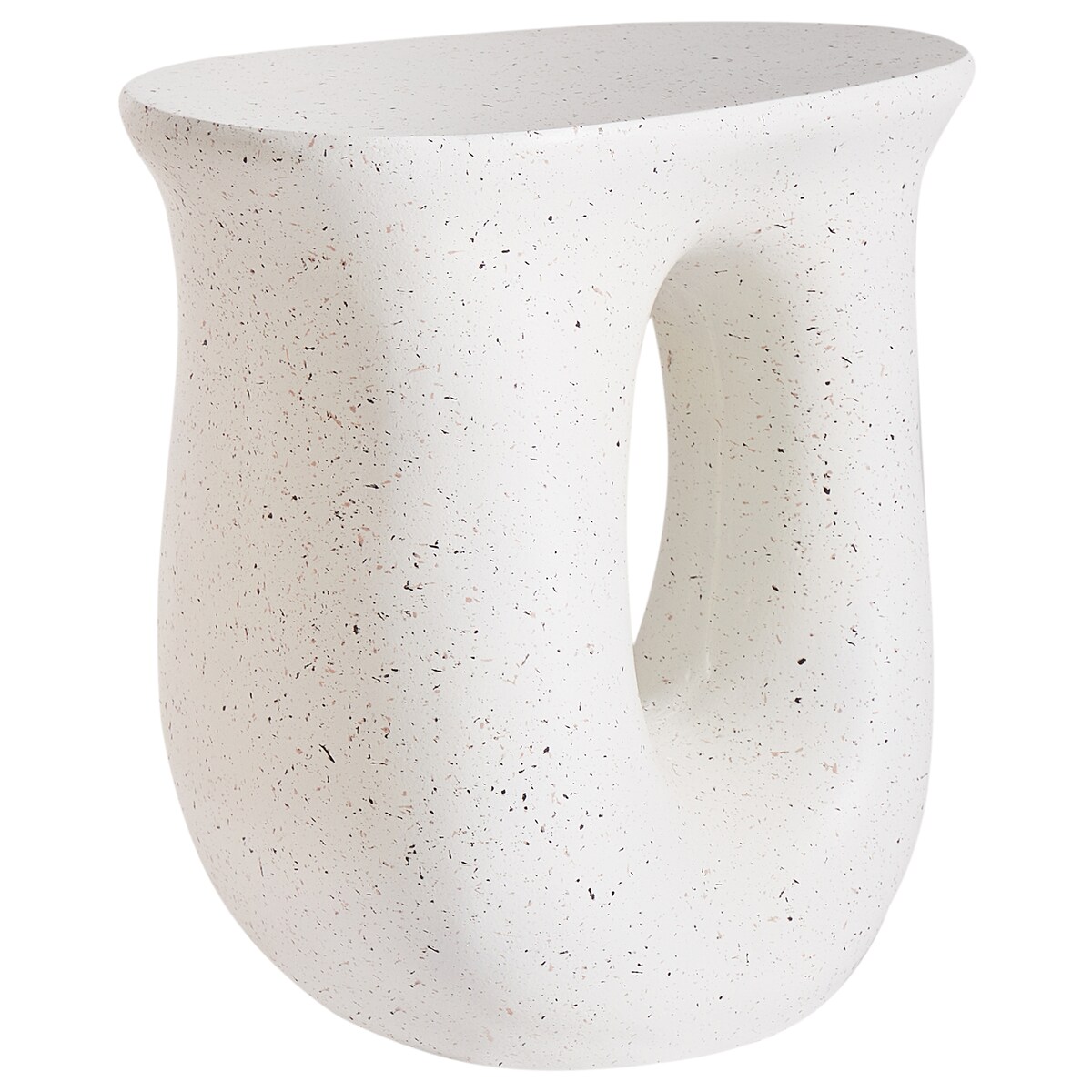 Stolik pomocniczy IDRO 42 cm 28 cm Efekt lastryko Białe lastryko