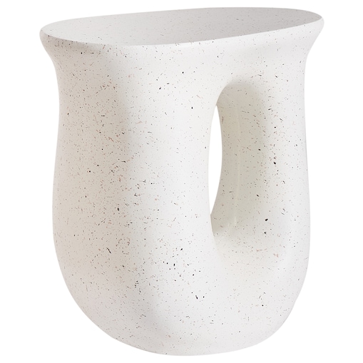 Stolik pomocniczy IDRO 42 cm 28 cm Efekt lastryko Białe lastryko
