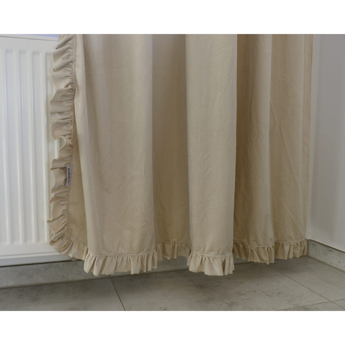 Zasłona Na Okno Okna Z Falbanką Do Salonu Sypialni 150X250 Cm Jasny Beż