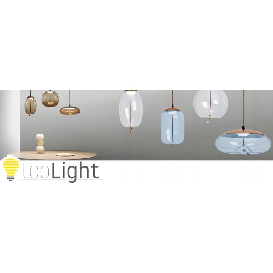 Lampa Wisząca Led Szklana Nowoczesna Sznur Kolory