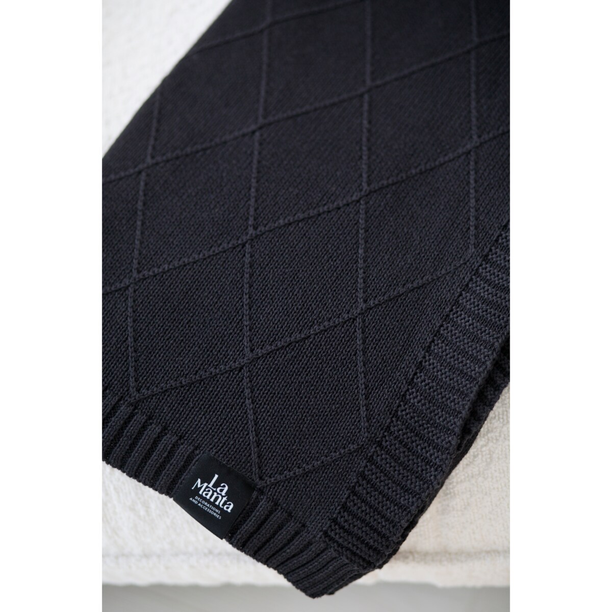 Pled romby grafitowy, 130 x 160 cm, La Manta