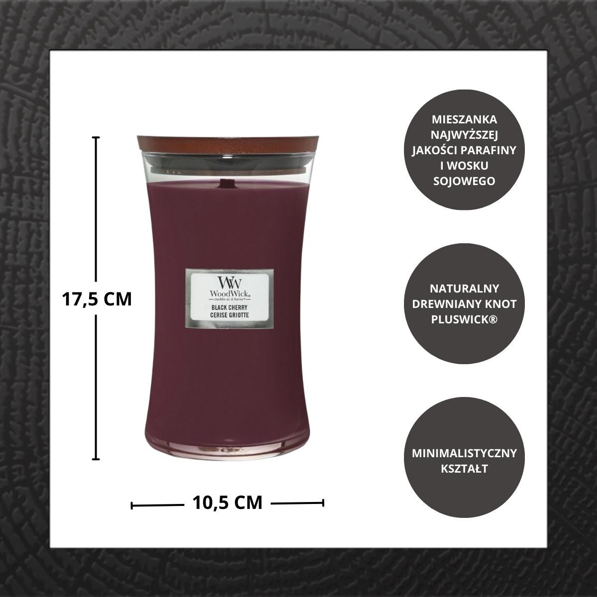 WoodWick świeca duża BLACK CHERRY