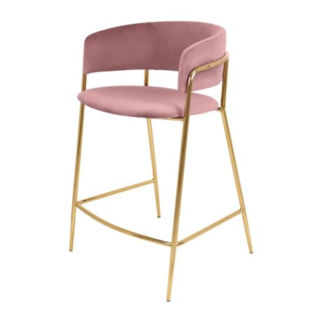 Krzesło Delta 65 KH1301100123 z welurowym siedziskiem różowe