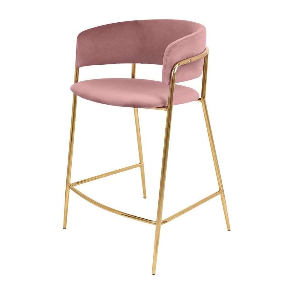 Krzesło Delta 65 KH1301100123 z welurowym siedziskiem różowe