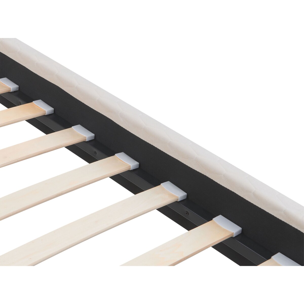 Łóżko welurowe 160 x 200 cm złamana biel BAYONNE