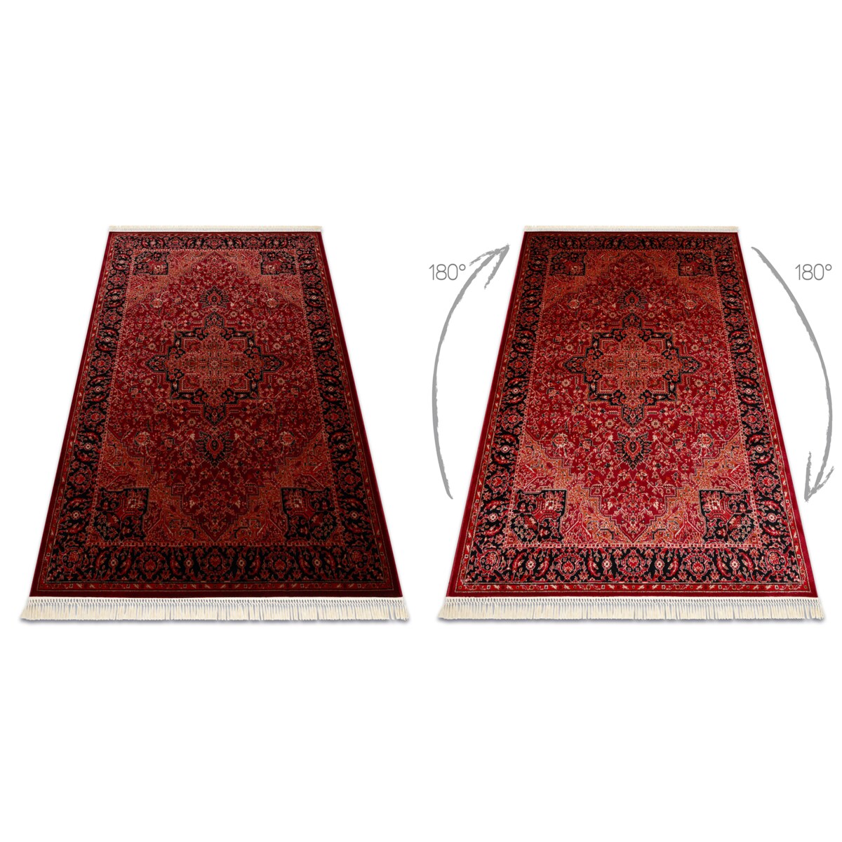Dywan ORIENT Y307 bordo / czarny Ramka, 180x270 cm