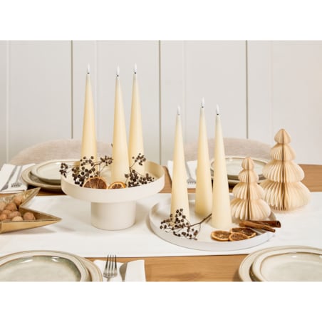 Zestaw 6 świec LED AURUM 28 cm Złamana biel