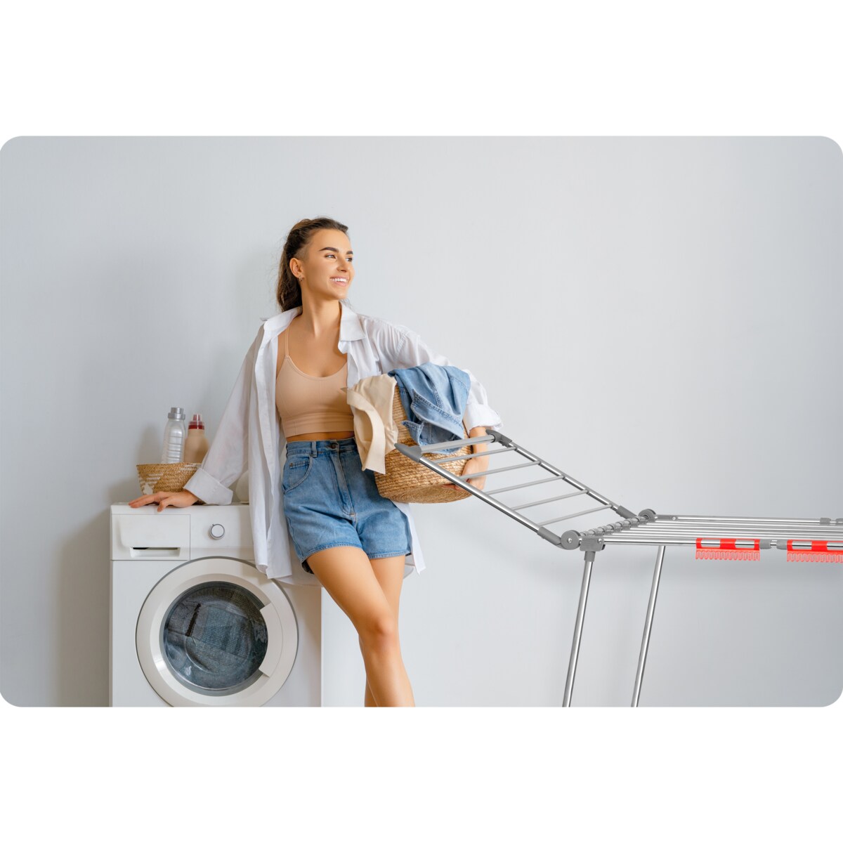 Suszarka na pranie ze stali nierdzewnej stojąca 27m Massido Lydia