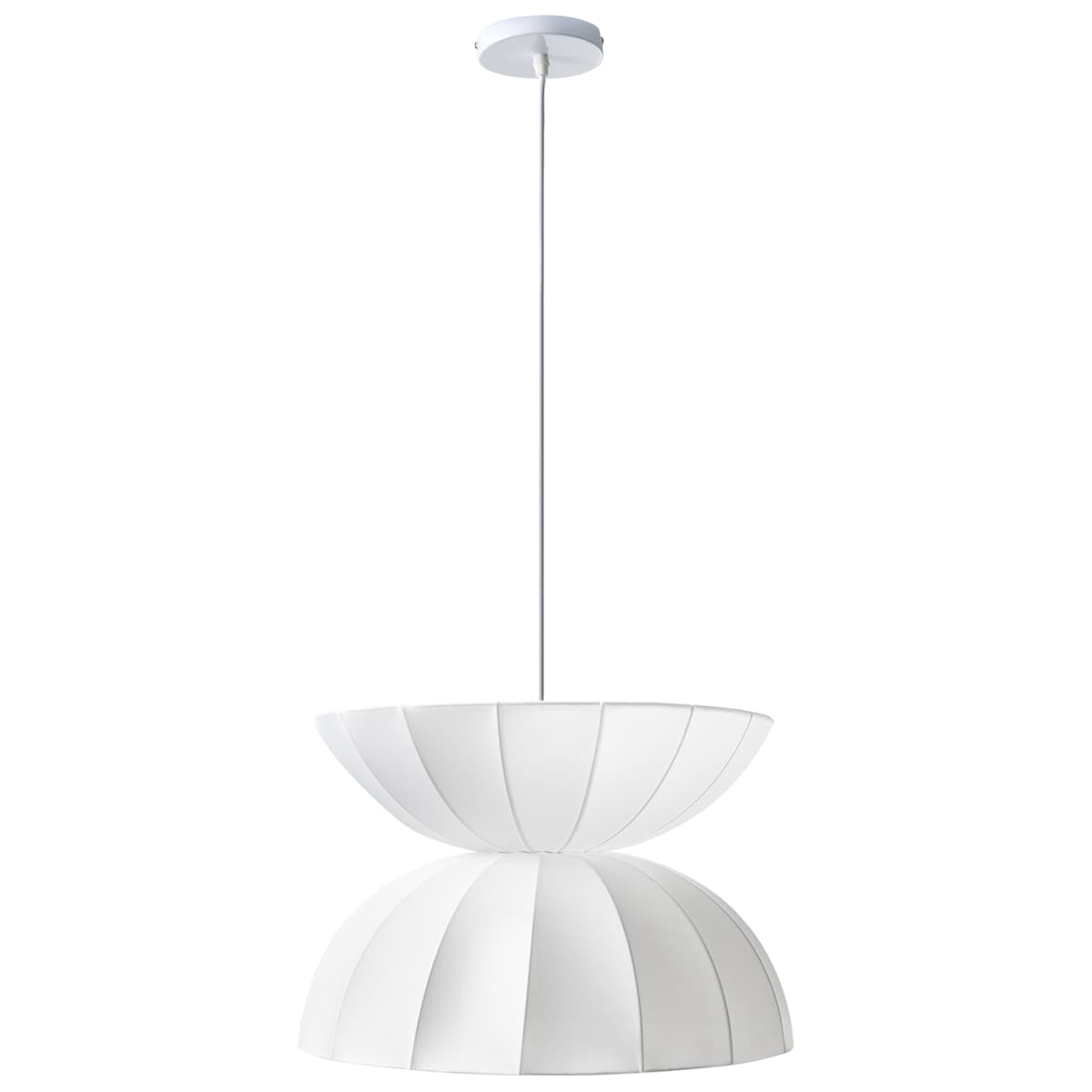 Lampa wisząca DEBONS Jedwab syntetyczny Biały