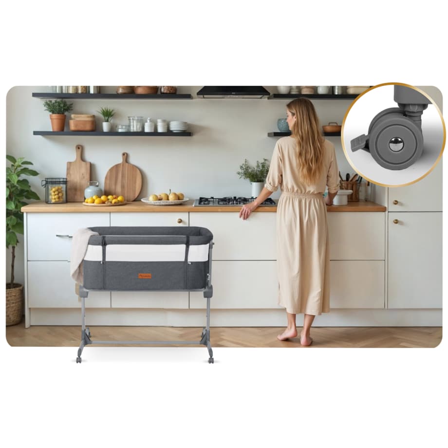 Łóżeczko dziecięce niemowlęce dostawka Nukido składane 0-5m