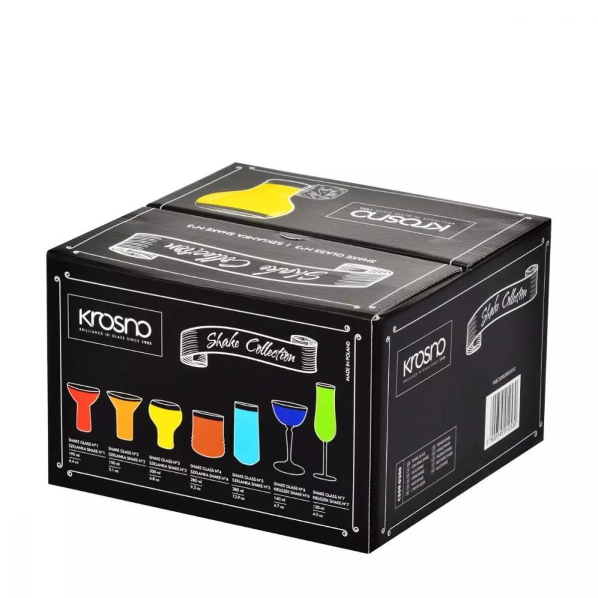 Nowoczesne Szklanki do Drinków Krosno Shake N°3 ginger 200 ml Pękate Zestaw