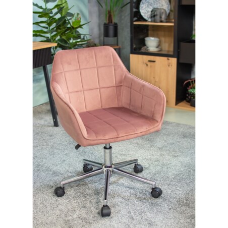 Fotel MILANO różowy na srebrnej stopie