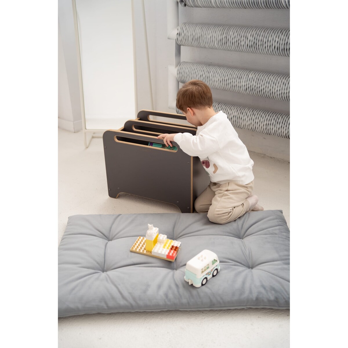 BIG-BOX skrzynia do przechowywania książek i zabawek - szara