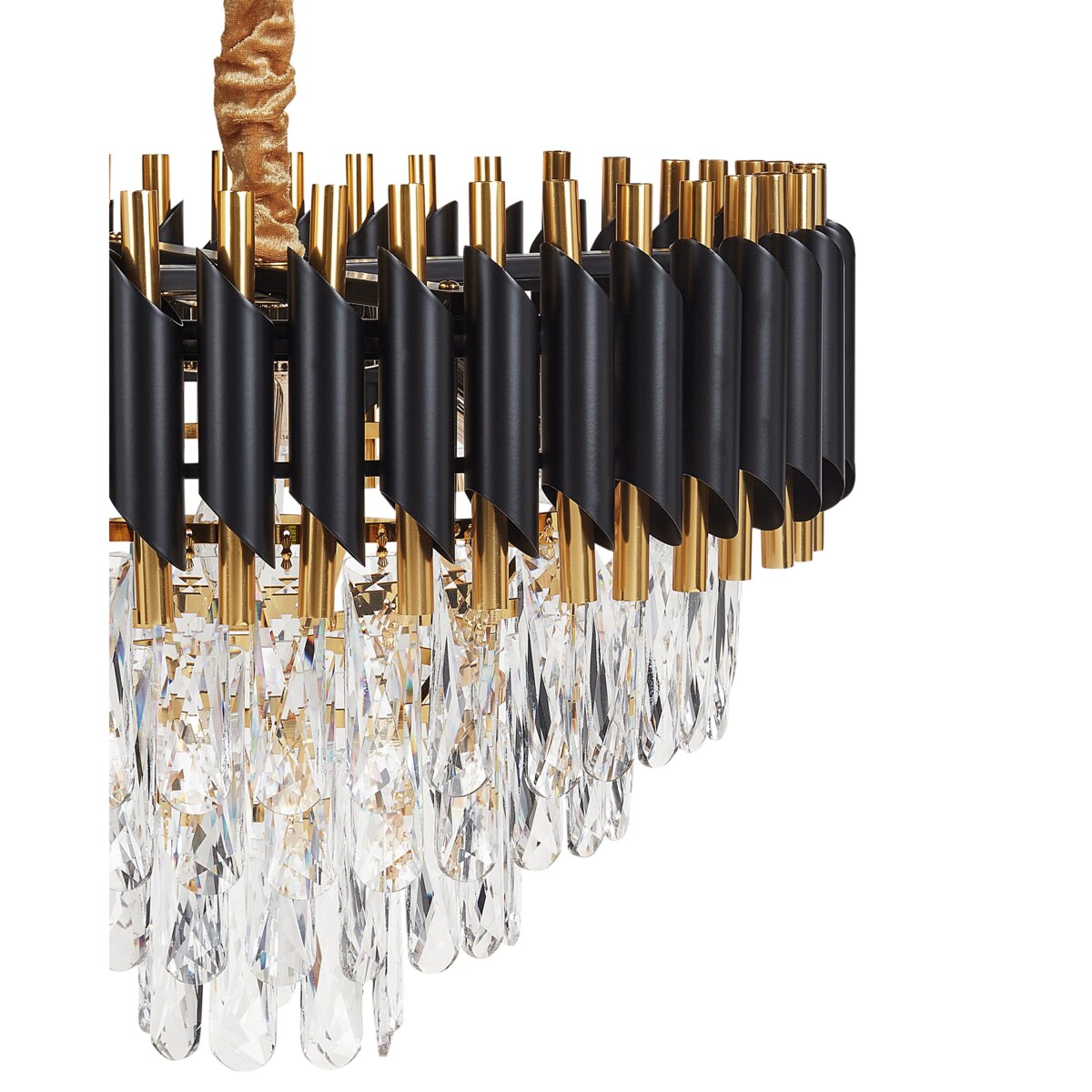 Żyrandol z kryształkami złoty ABELLAS