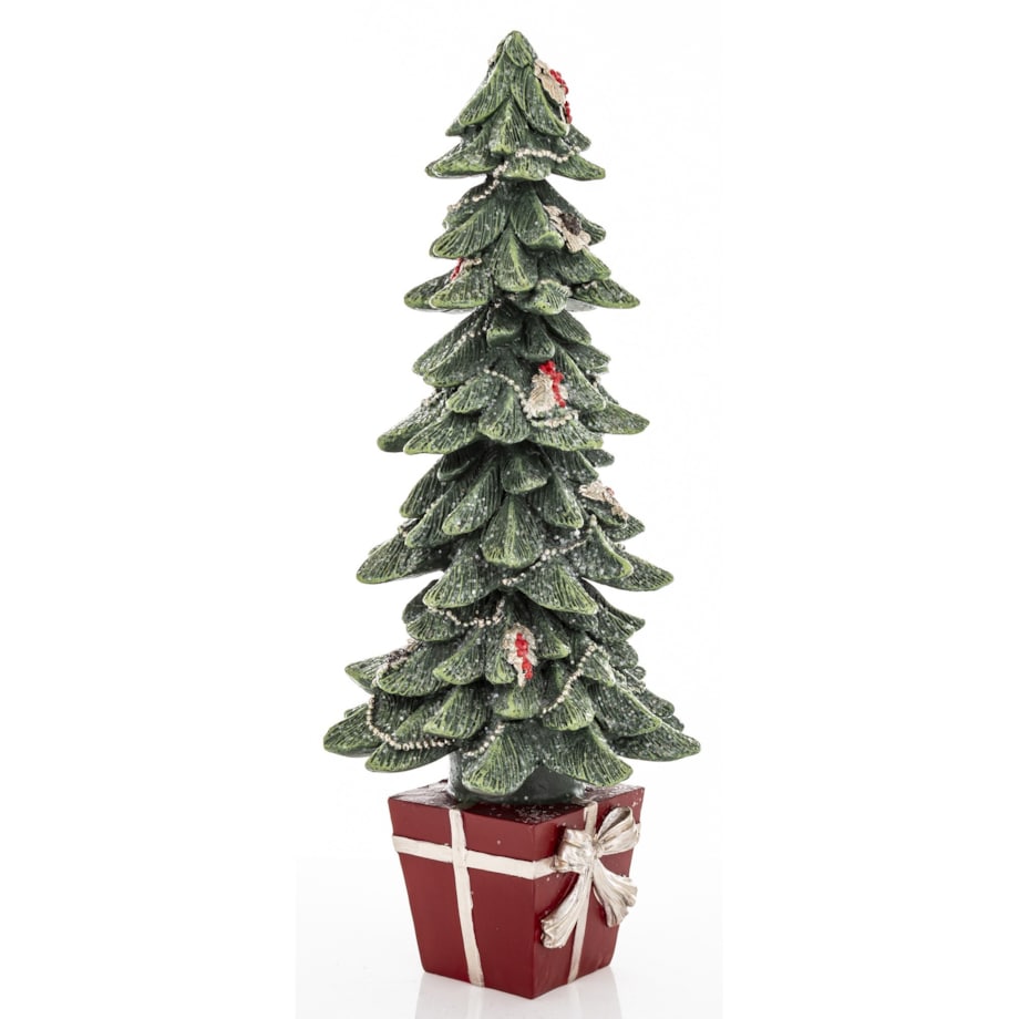 Dekoracja - choinka w czerwonym pudełku 32x13x13 cm