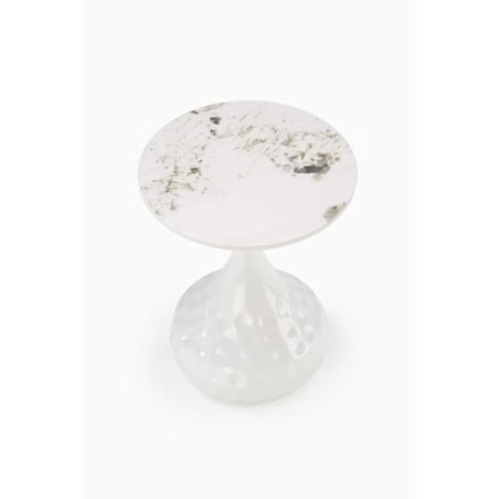 Stolik kawowy VERDE 40x40 biały marmur/biały