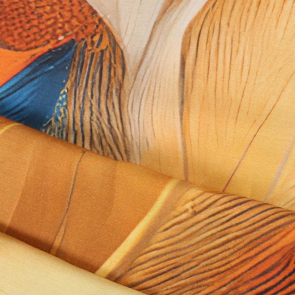 Poszewka satynowa 40x40 Aurelia w złote i niebieskie liście, Satynlove Premium