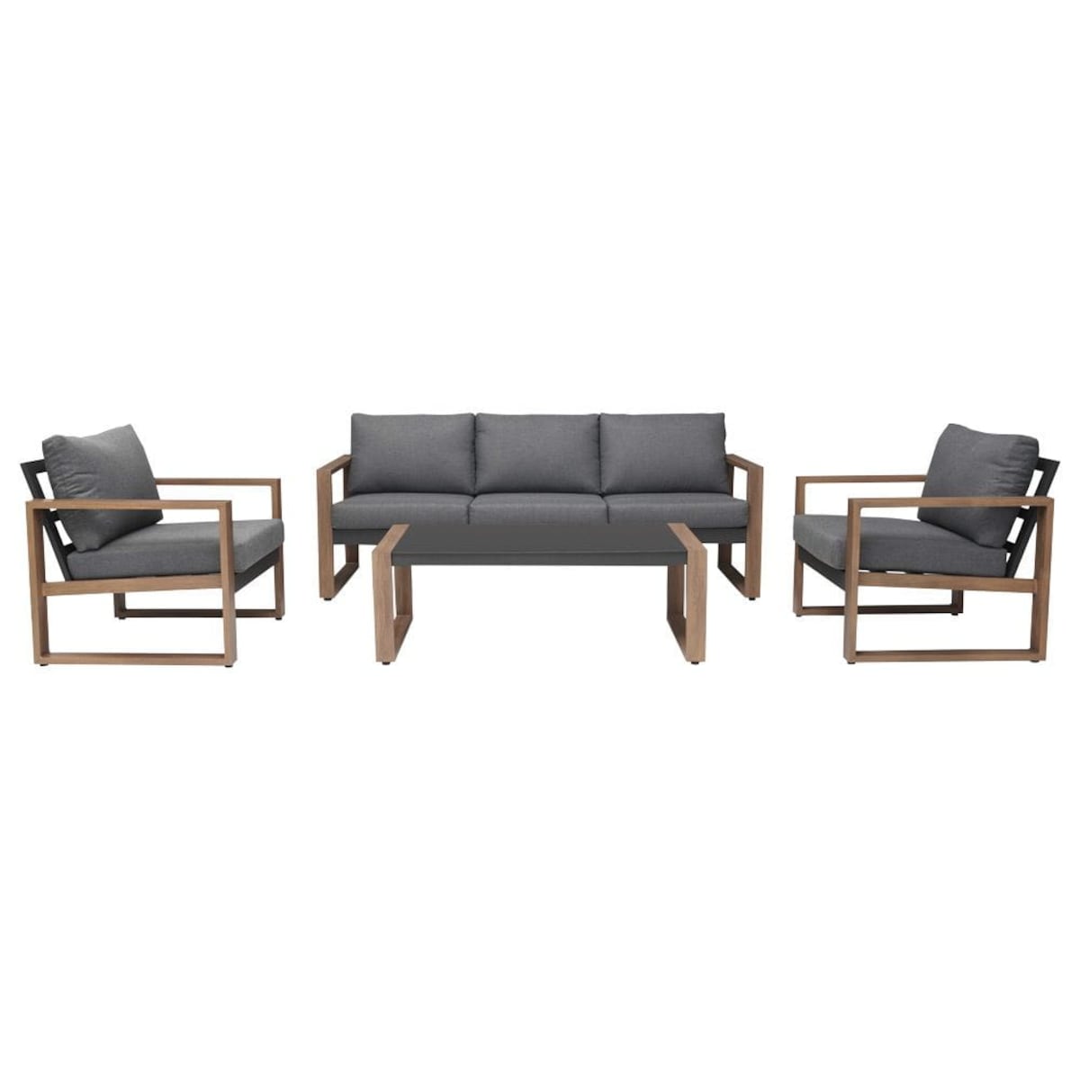 Zestaw mebli ogrodowych 5 osobowy szary Duisburg