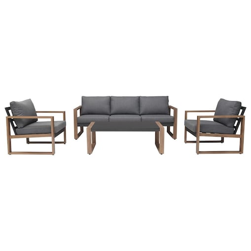 Zestaw mebli ogrodowych 5 osobowy szary Duisburg