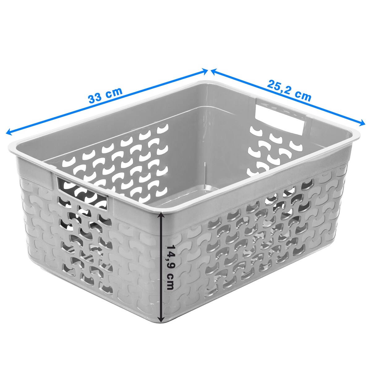 Koszyk Ażurowy Koszyczek Pudełko Organizer Jasnoszary
