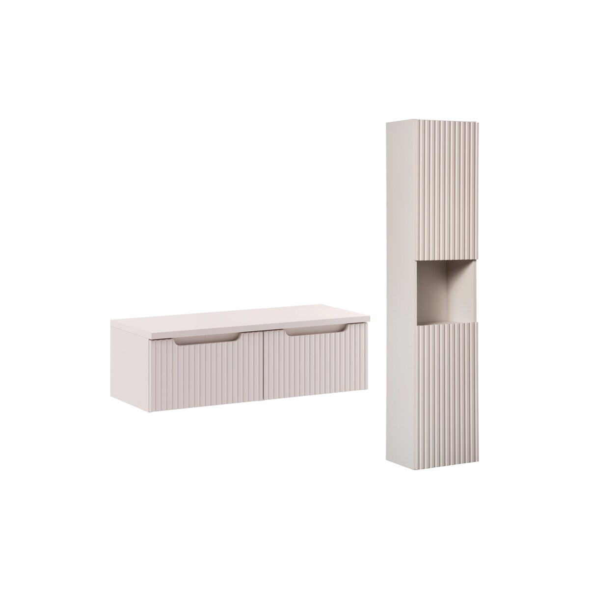 Zestaw meblowy 100cm z blatem i szafką wysoką SET-NOC B CASHMERE 100CM 1S HC