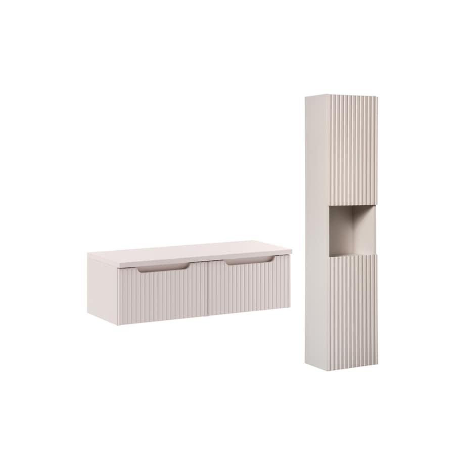 Zestaw meblowy 100cm z blatem i szafką wysoką SET-NOC B CASHMERE 100CM 1S HC