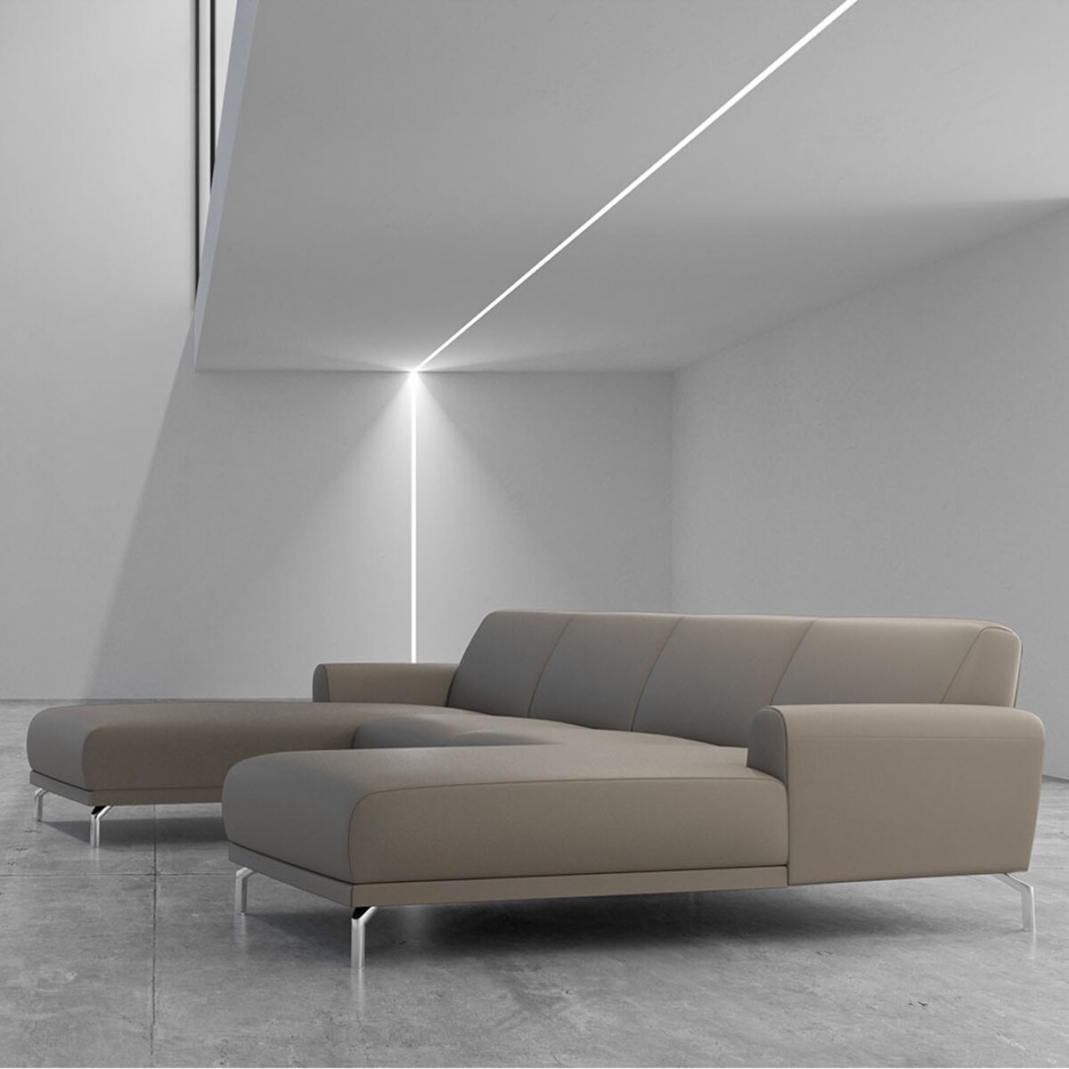 Sofa narożna podwójna Puzo szara