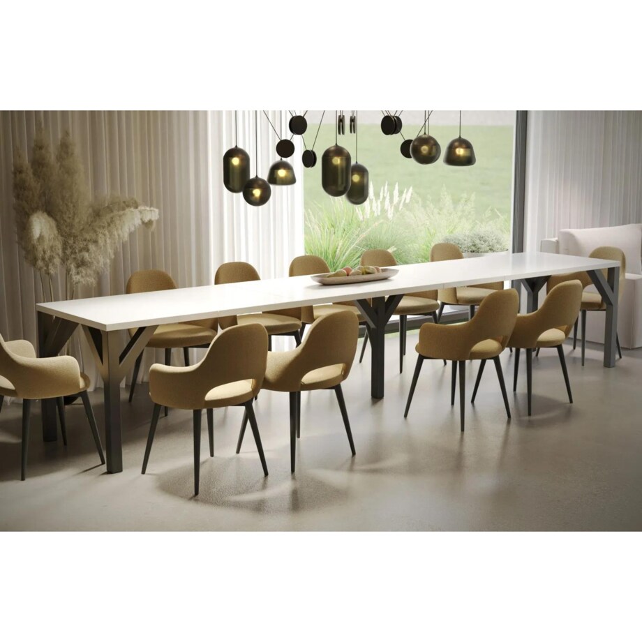 Stół rozkładany DUNAJ 130(295)x90 biały połysk