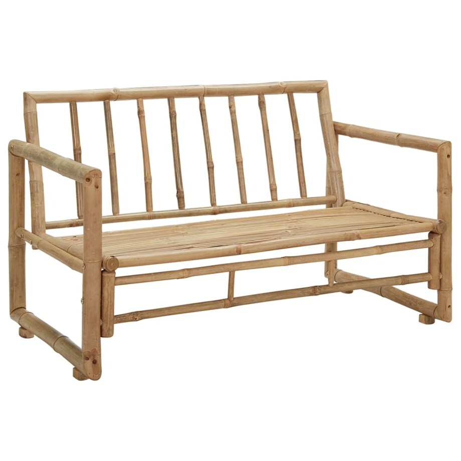 vidaXL 2-osobowa sofa ogrodowa z poduszkami, bambus