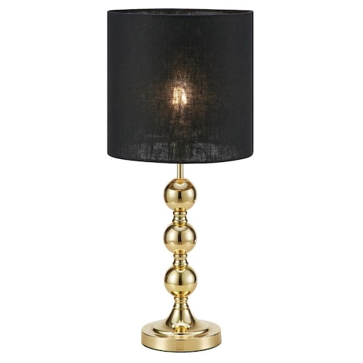 Lampka stojąca Octo 108574 Markslojd materiałowy abażur czarny złoty