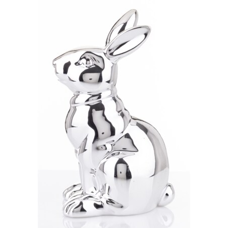 Dekoracja - srebrna figurka królika 21x10x12 cm CONIGLIO ARGENTO