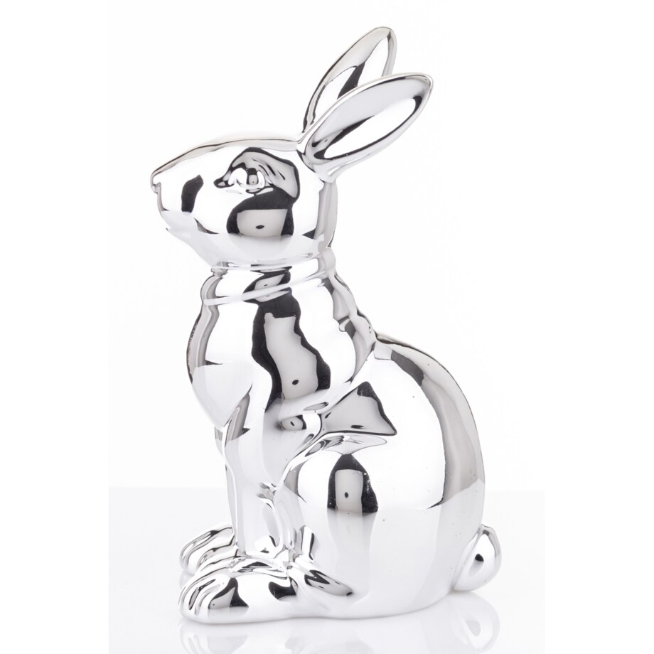 Dekoracja - srebrna figurka królika 21x10x12 cm CONIGLIO ARGENTO