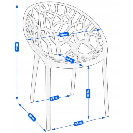Krzesło plastikowe ALBERO eleganckie szare