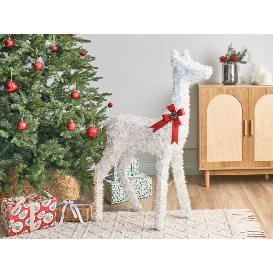 Dekoracja ogrodowa LED AURENNE Jelonek 110 cm Biały