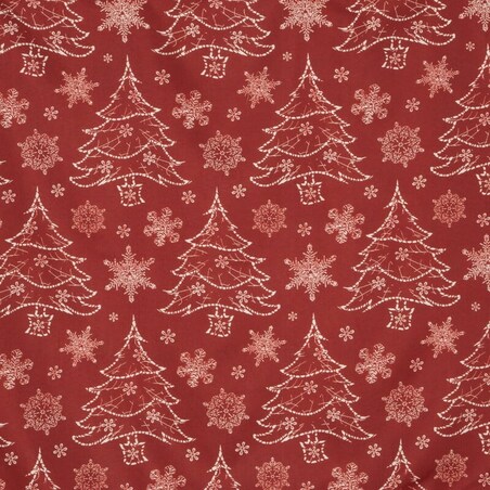 Pościel 160x200 Eurofirany świąteczna mikrofibra Rubi czerwona choinki 1213